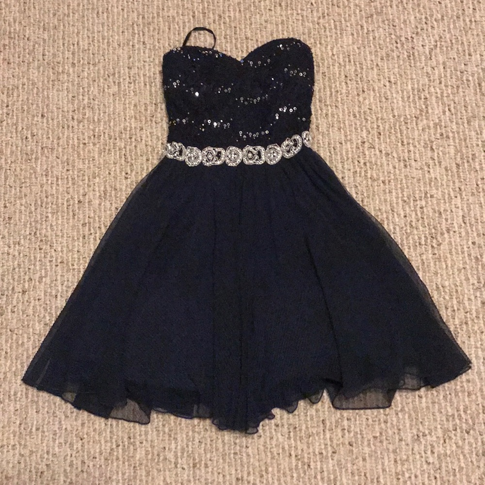 navy mini dress